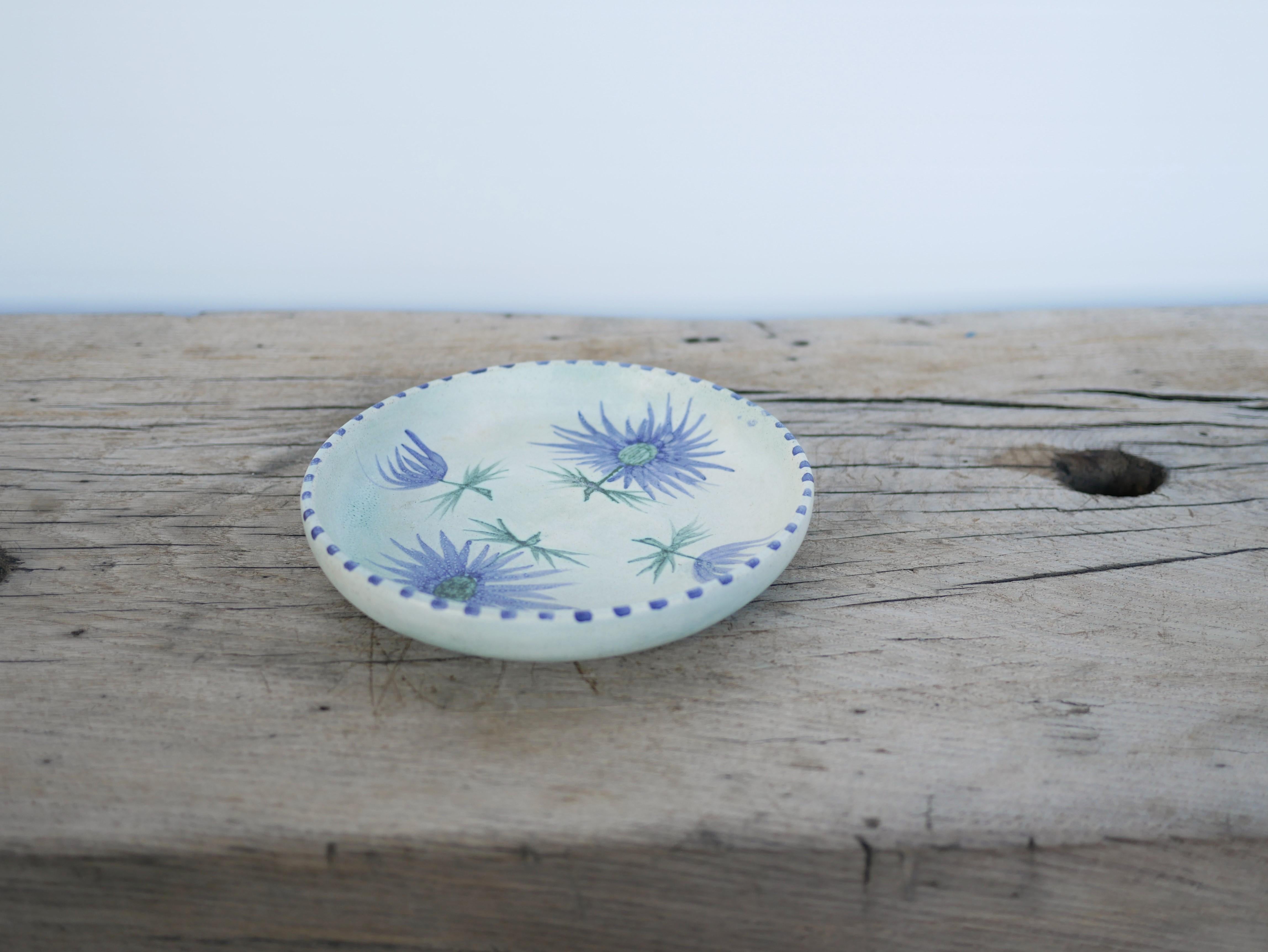 Plato de cardo de cerámica vintage de Marie Madeleine Jolly en venta 1