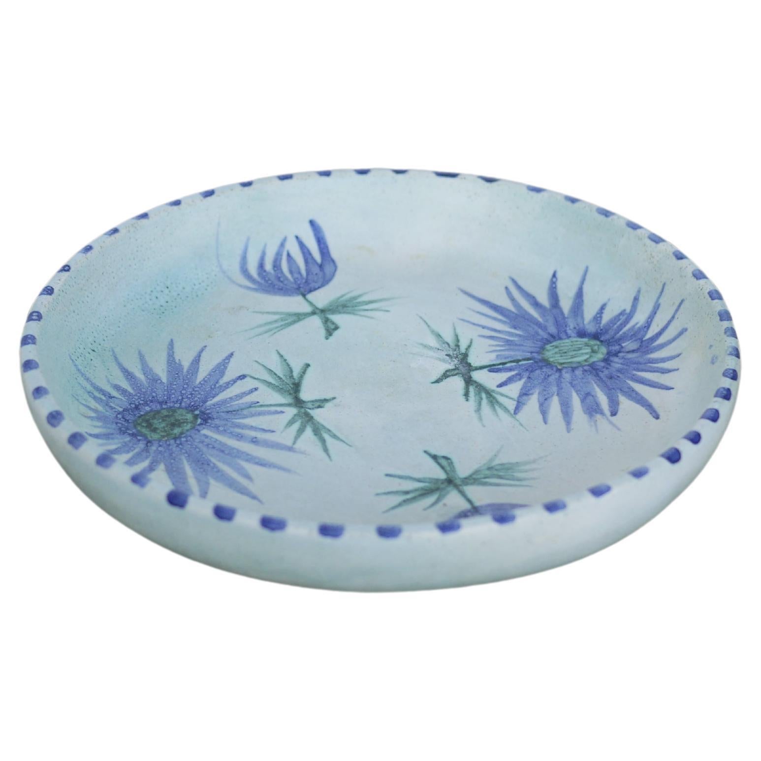 Plato de cardo de cerámica vintage de Marie Madeleine Jolly en venta