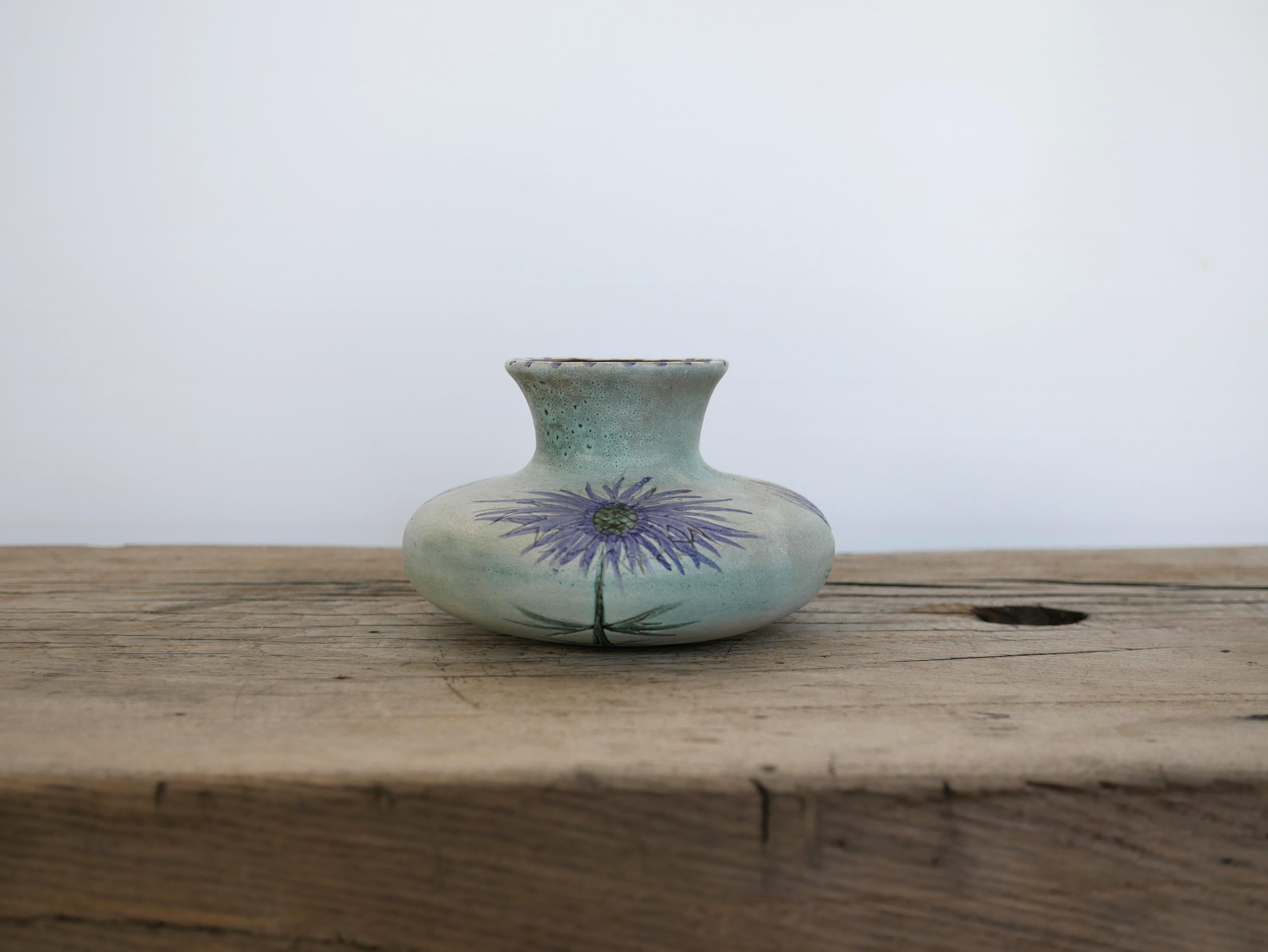 20th Century Vintage ceramic thistle vase by Marie Madeleine Jolly For Sale