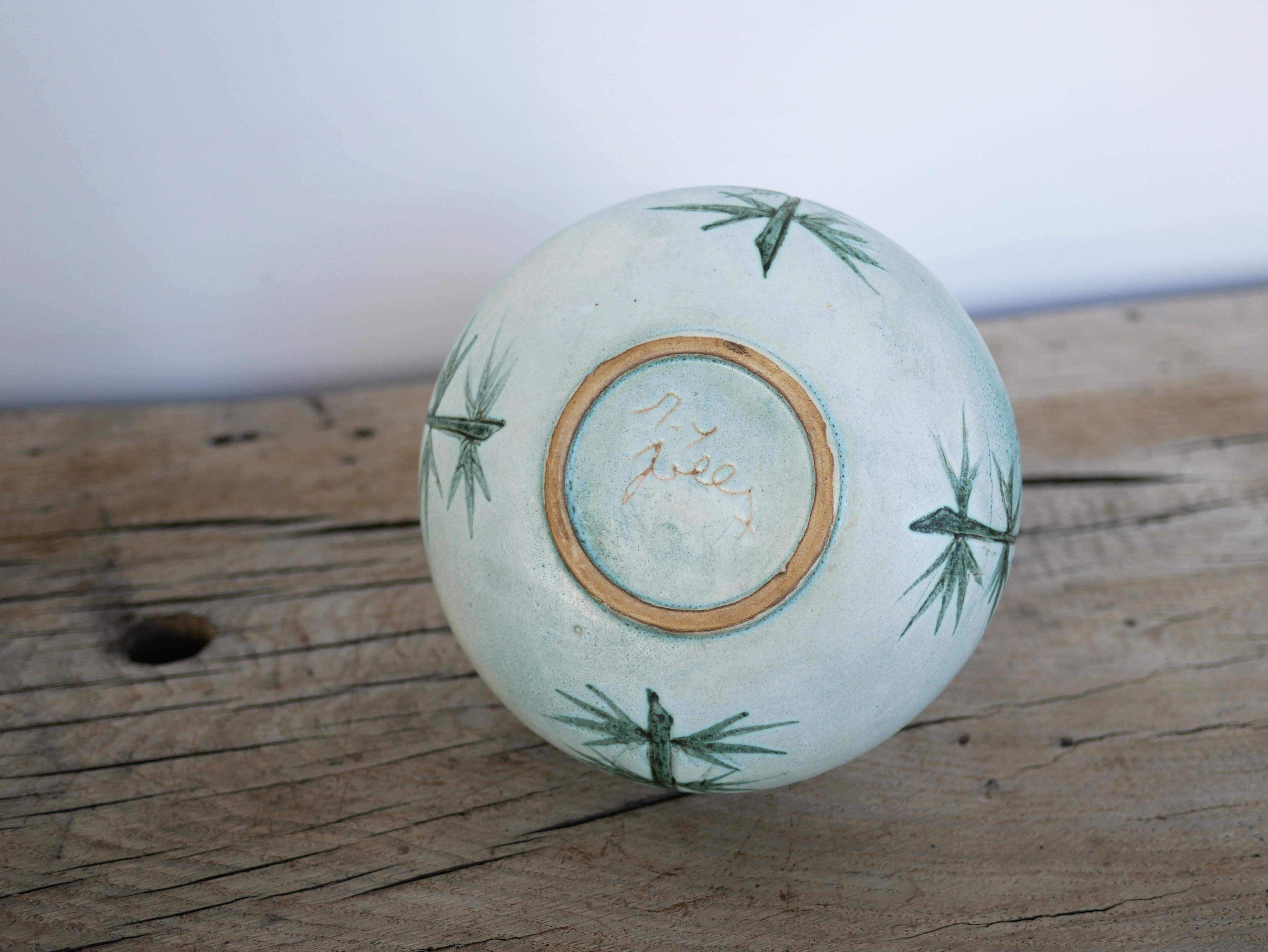 Vintage ceramic thistle vase by Marie Madeleine Jolly For Sale 2
