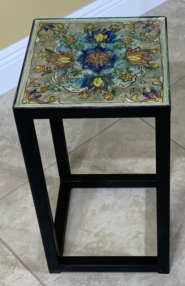 Vintage Ceramic Tile Side Table at 1stDibs