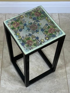 Vintage Ceramic Tile Side Table