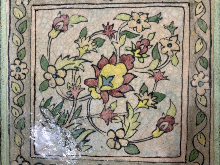 Vintage Ceramic Tile Side Table For Sale at 1stDibs