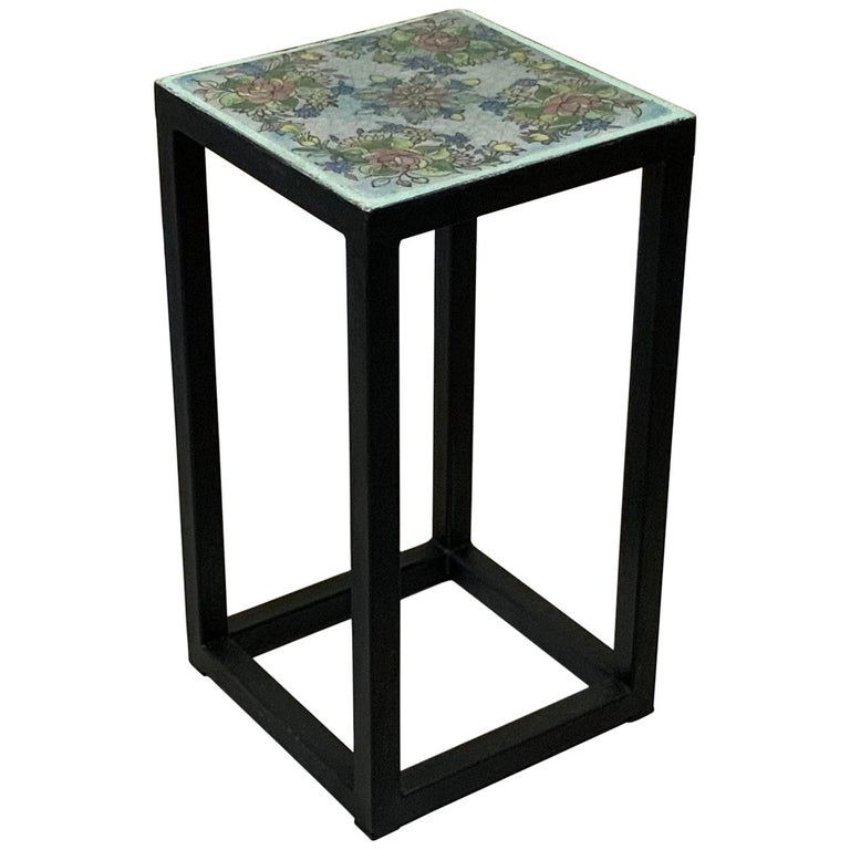 Vintage Ceramic Tile Side Table at 1stDibs