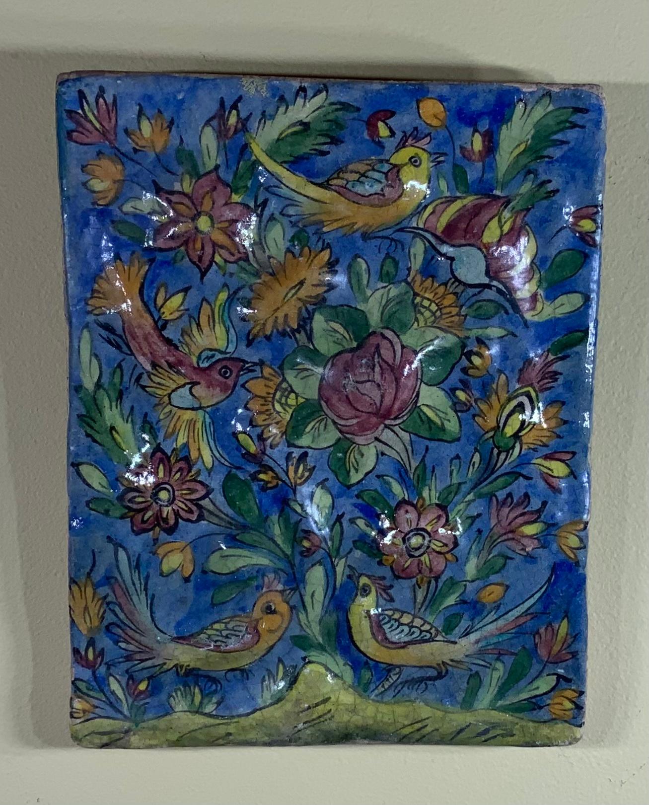 Vintage-Keramikfliesen-Wandbehang (Ostasiatisch) im Angebot