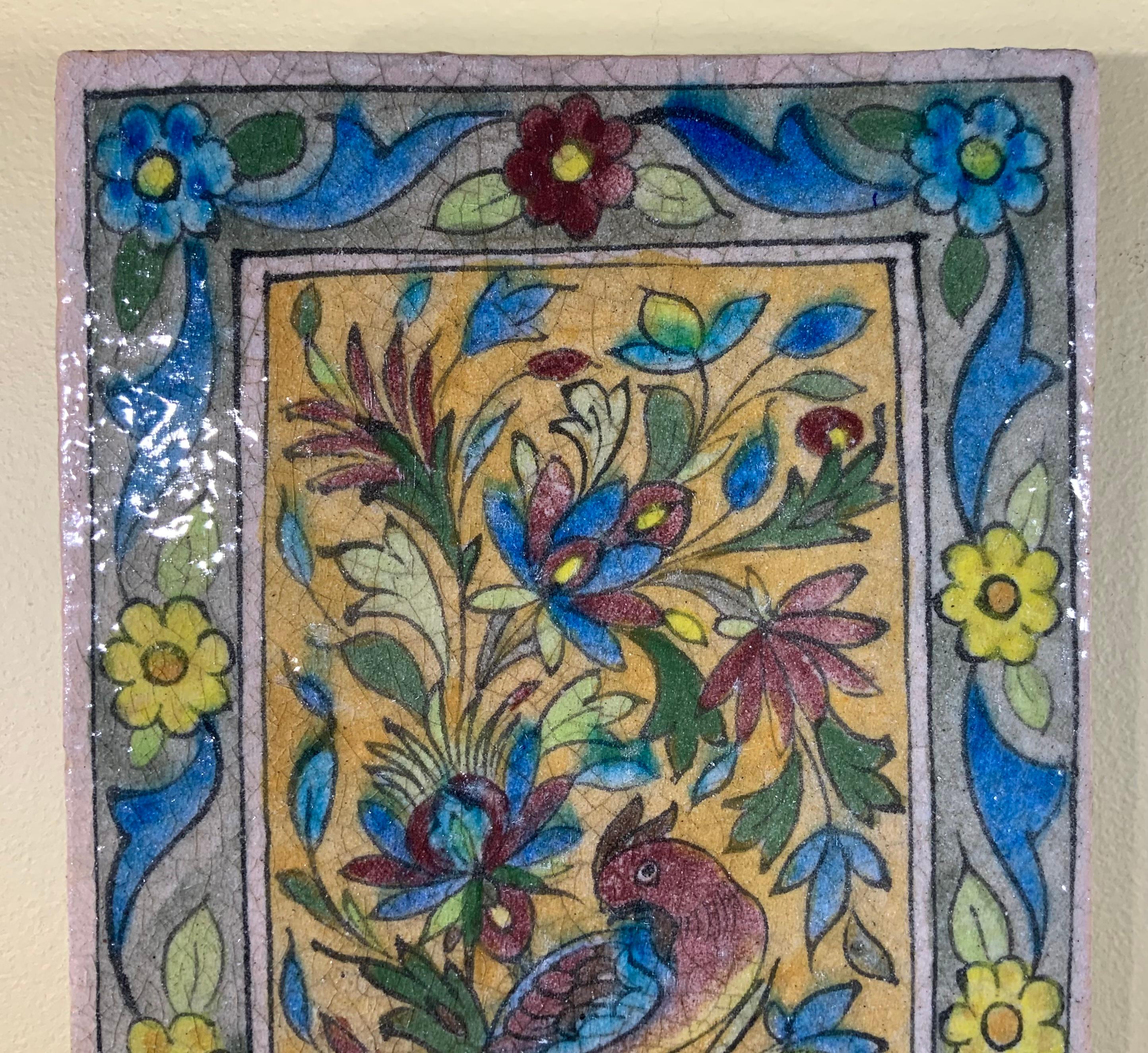 Vintage Ceramic Tile Wall Hanging In Good Condition For Sale In Delray Beach, FL