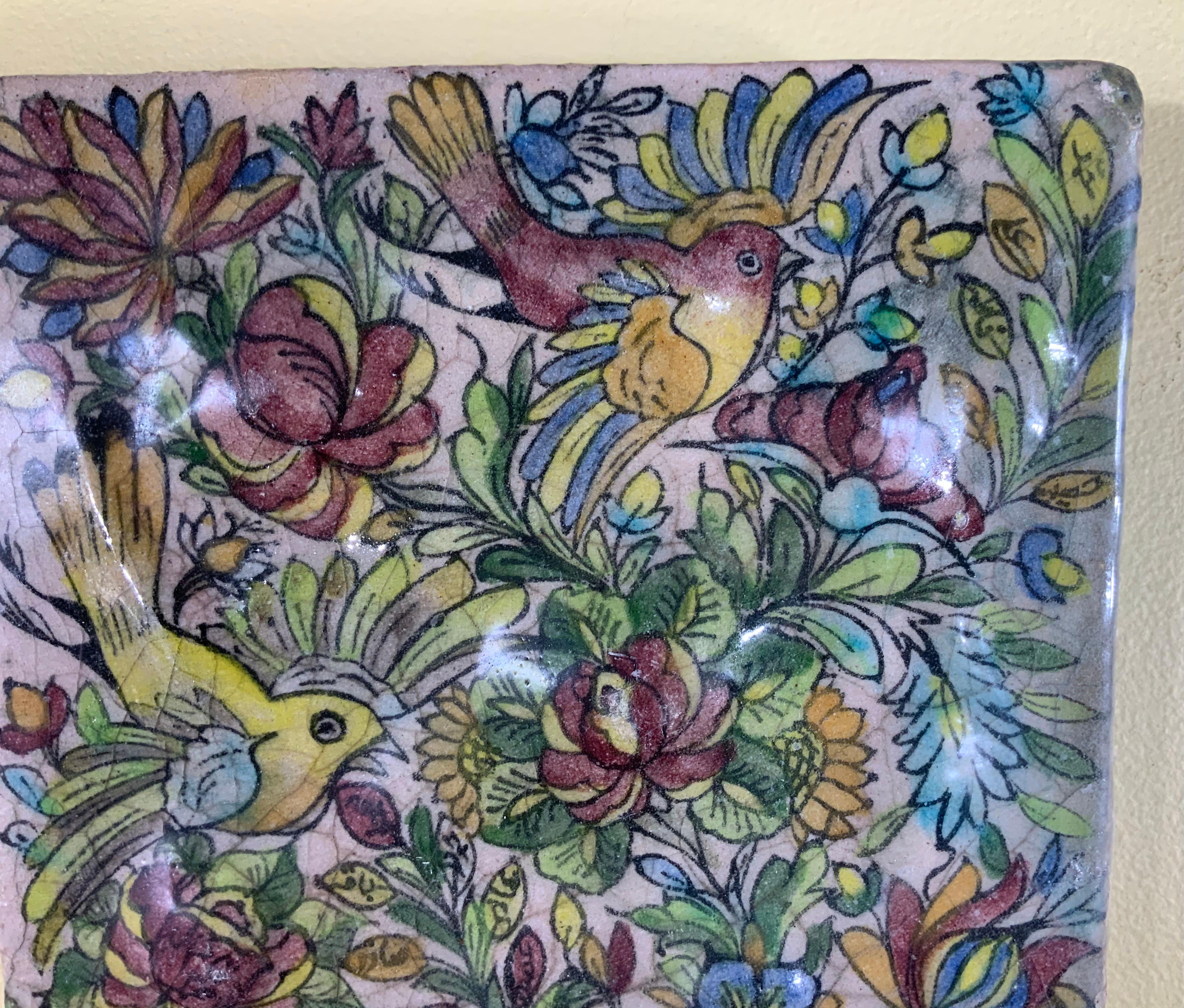 Vintage Ceramic Tile Wall Hanging In Good Condition For Sale In Delray Beach, FL