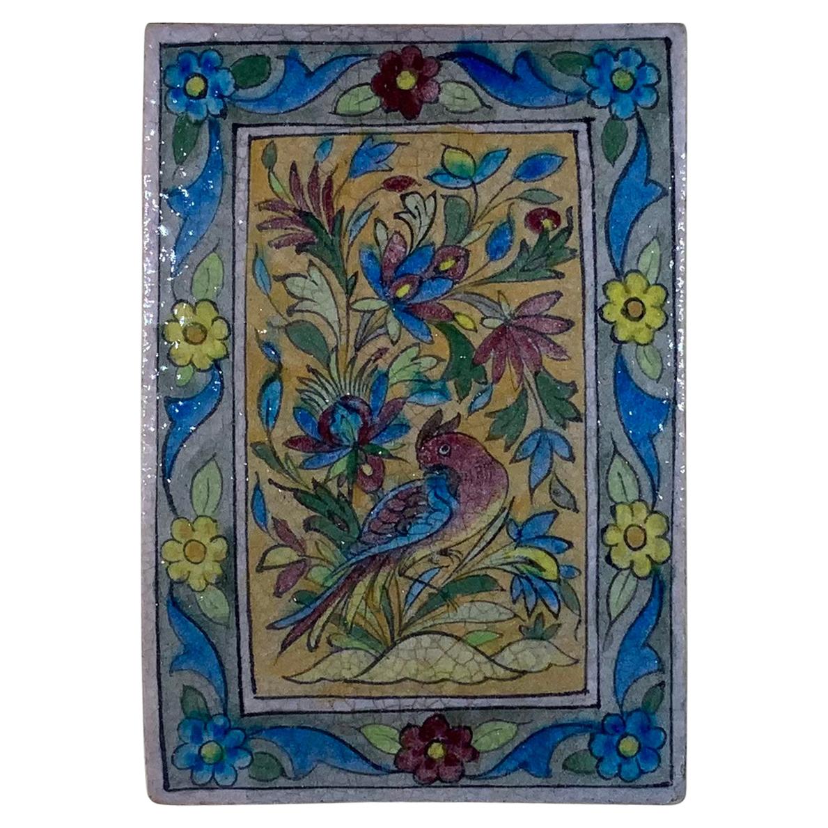 Vintage Ceramic Tile Wall Hanging For Sale