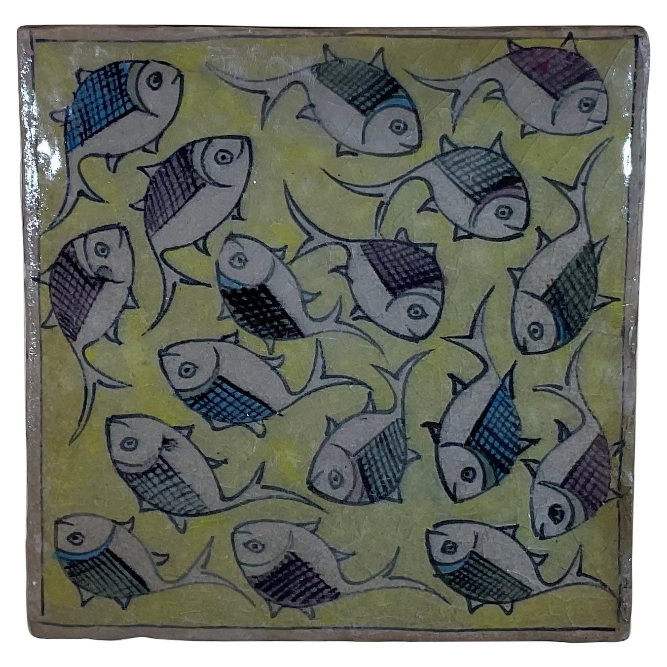 Vieille tenture murale en céramique carreaux en vente