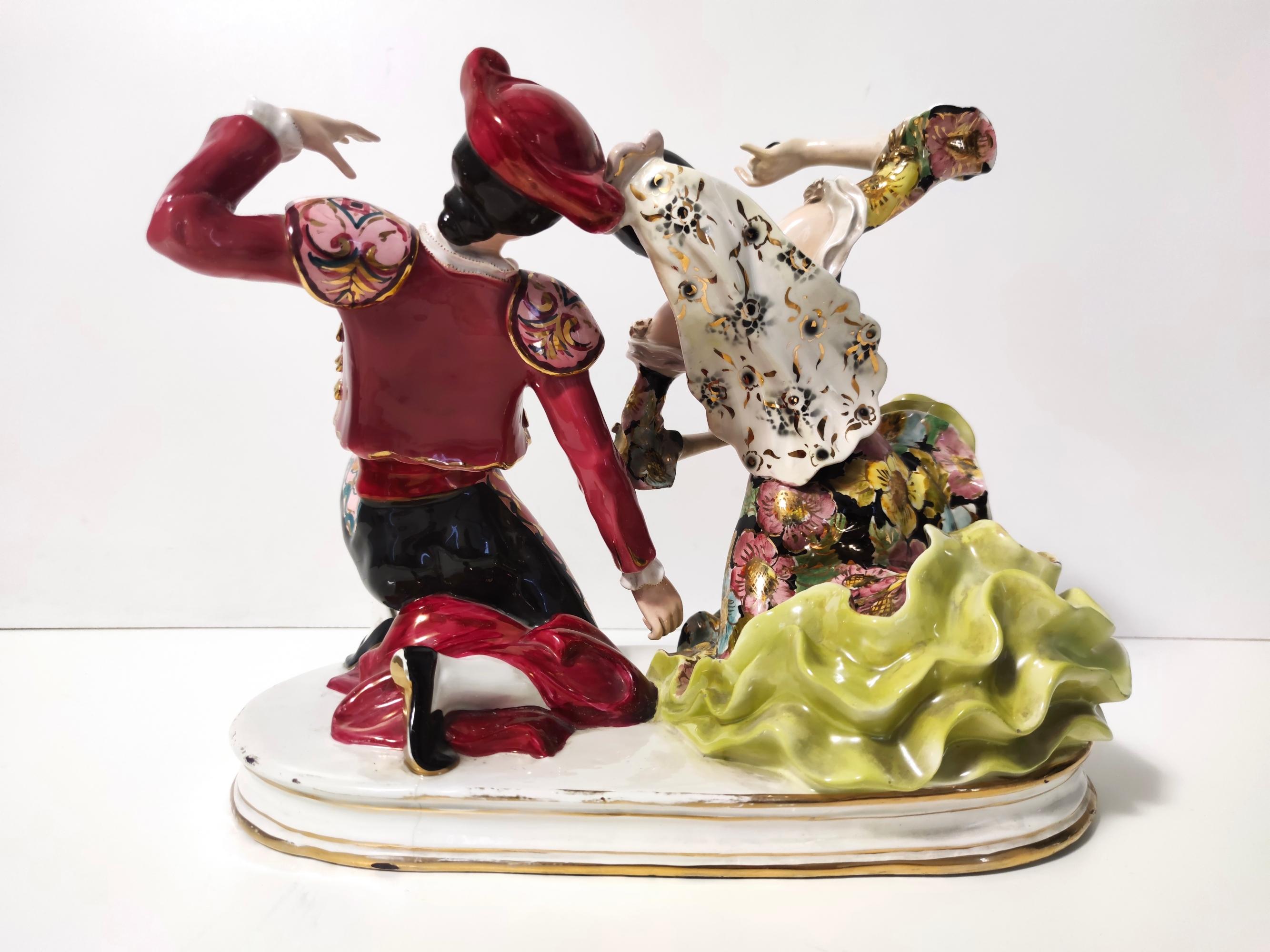 Italian Vintage Ceramic Torero and Flamenco Dancer Figures by Giovanni Girardi, Italy For Sale