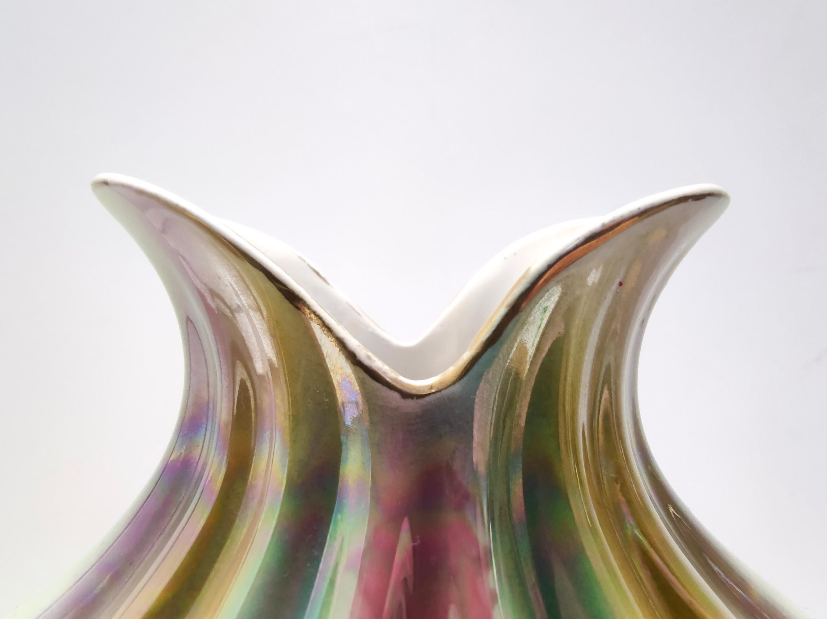 Vase vintage attribué à Italo Casini avec des couleurs iridescentes, Italie en vente 3