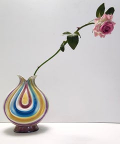Vintage Ceramic Vase Attributed to Italo Casini with Iridescent Colors, Italy