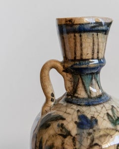 Vintage-Keramikvase, handbemaltes nahöstliches Design/One, 18. Jahrhundert
