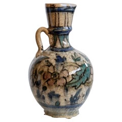 Vintage-Keramikvase, handbemaltes nahöstliches Design/One, 18. Jahrhundert