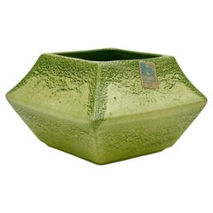 Vintage Ceramic Vase in Sage Green Bertoncello – 70s Handmade Masterpiece