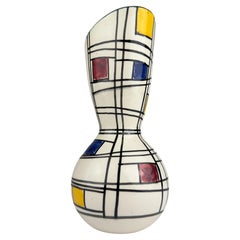 Vintage Ceramic Vase, Italy, Mid-Century Design, 1970s, 19 cm Tall