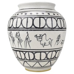 Vase en céramique vintage Jacques Blin Guido Gambone style Bitossi MCM