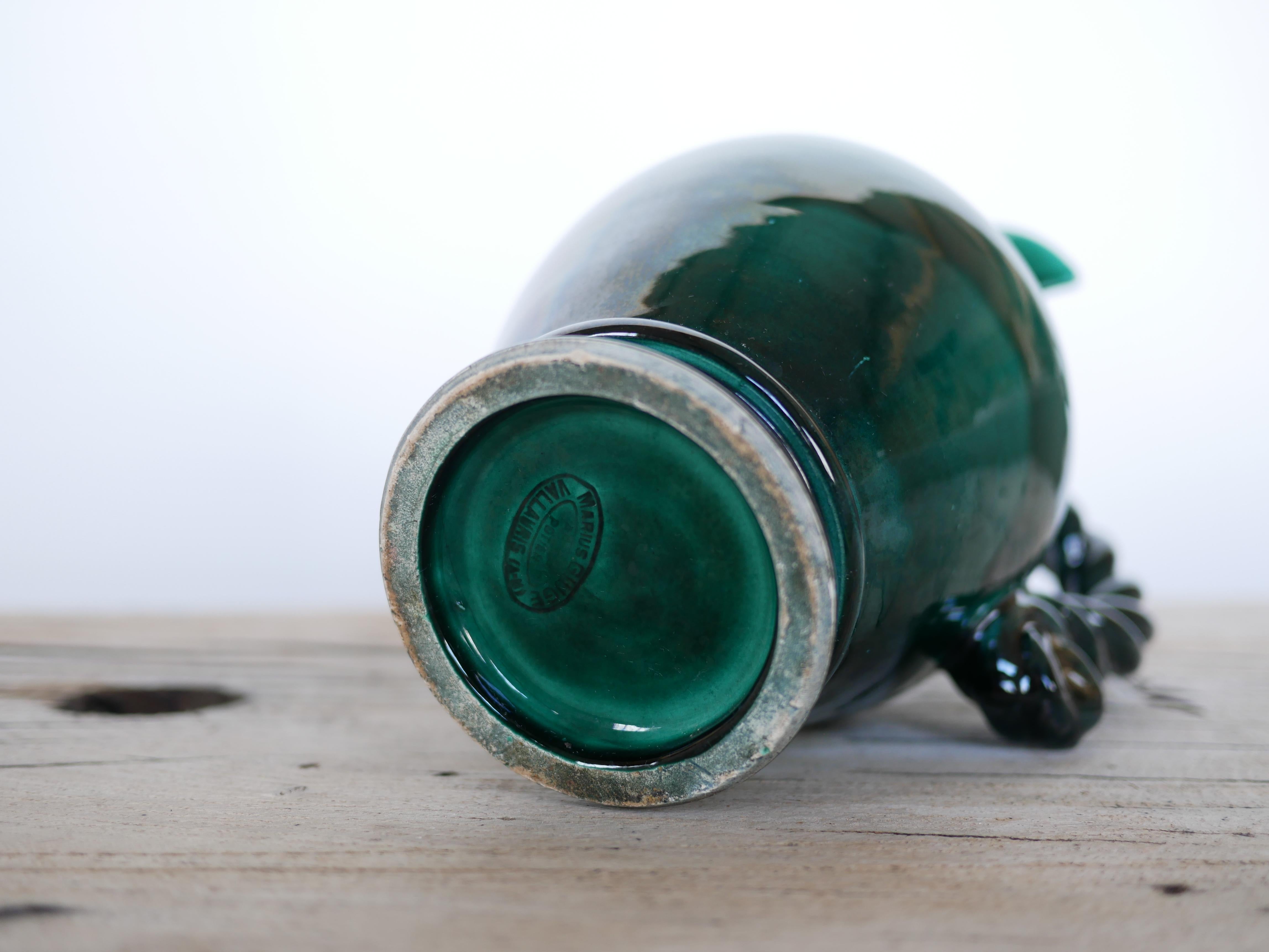 Vaso brocca in ceramica vintage di Marius Giuge, Vallauris, Francia In condizioni buone in vendita a AIGNAN, FR