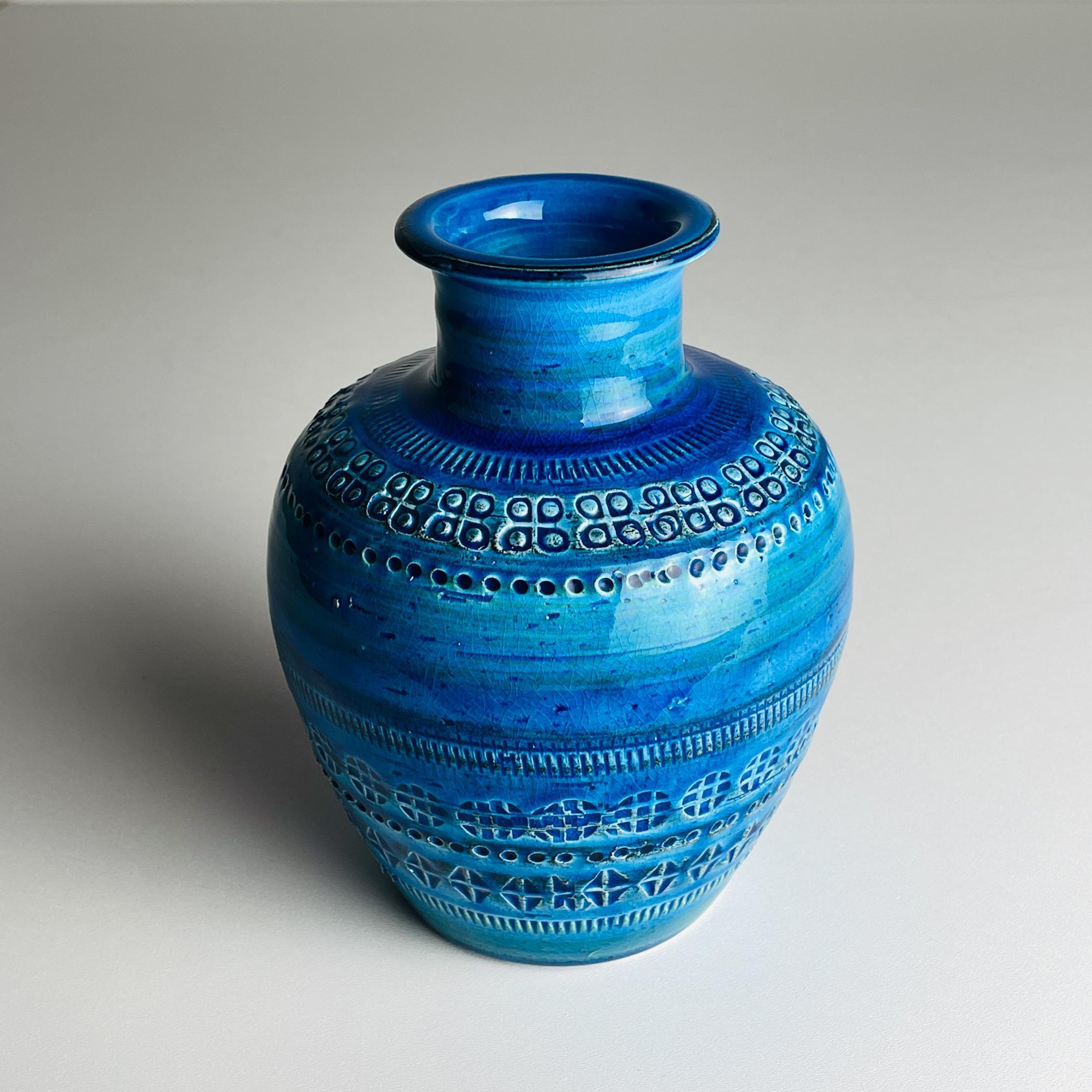 Vase Rimini Blue, design Aldo Londi, Bitossi Italie 1970 en vente 3