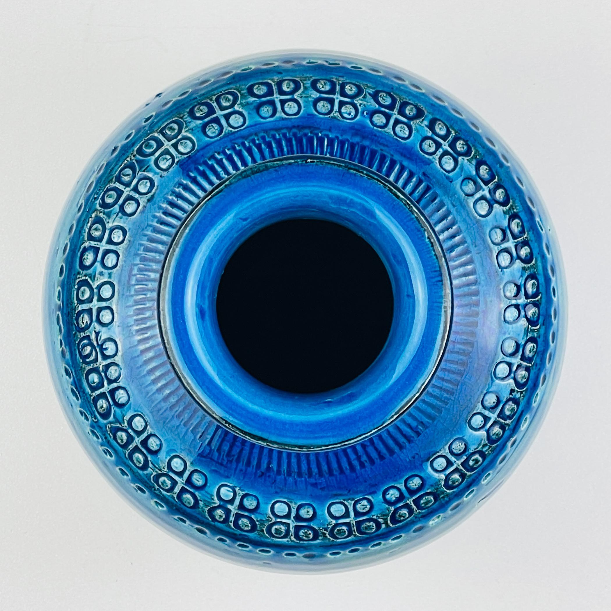 Vase Rimini Blue, design Aldo Londi, Bitossi Italie 1970 en vente 4