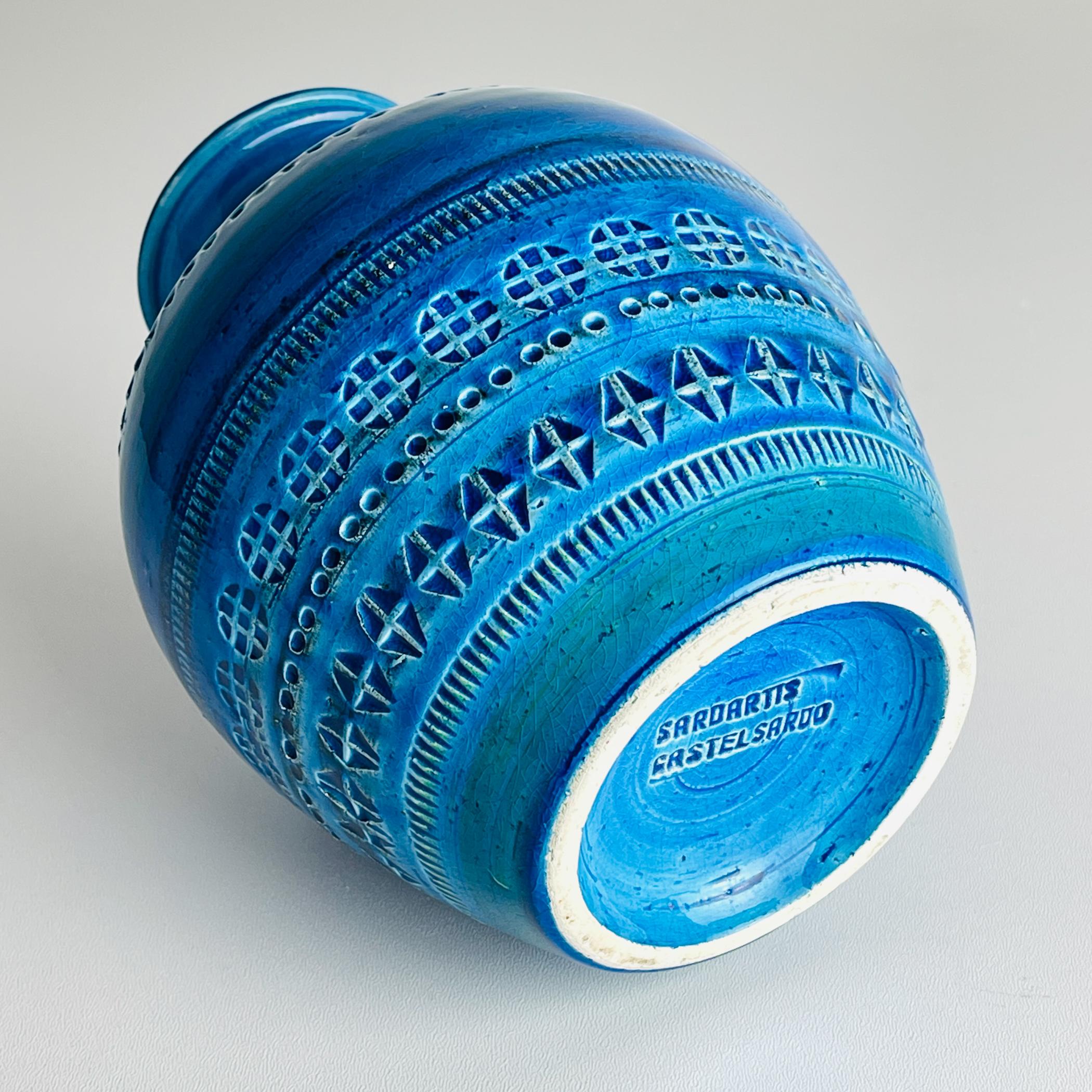 Vase Rimini Blue, design Aldo Londi, Bitossi Italie 1970 Bon état - En vente à Miklavž Pri Taboru, SI