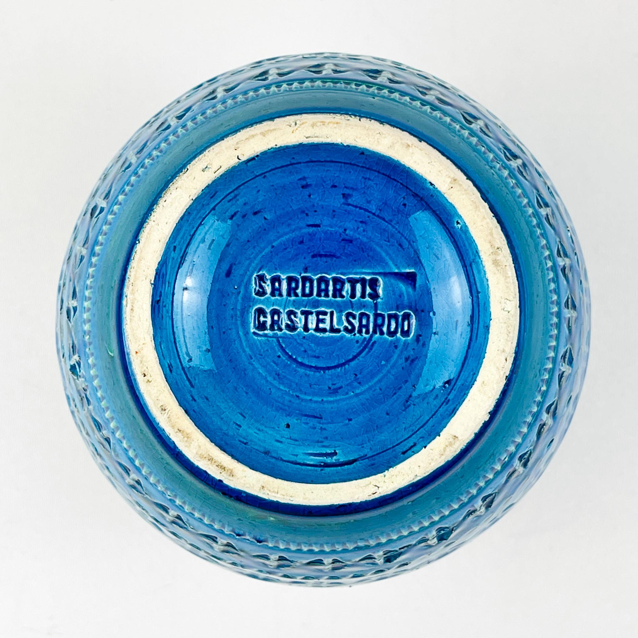 20ième siècle Vase Rimini Blue, design Aldo Londi, Bitossi Italie 1970 en vente