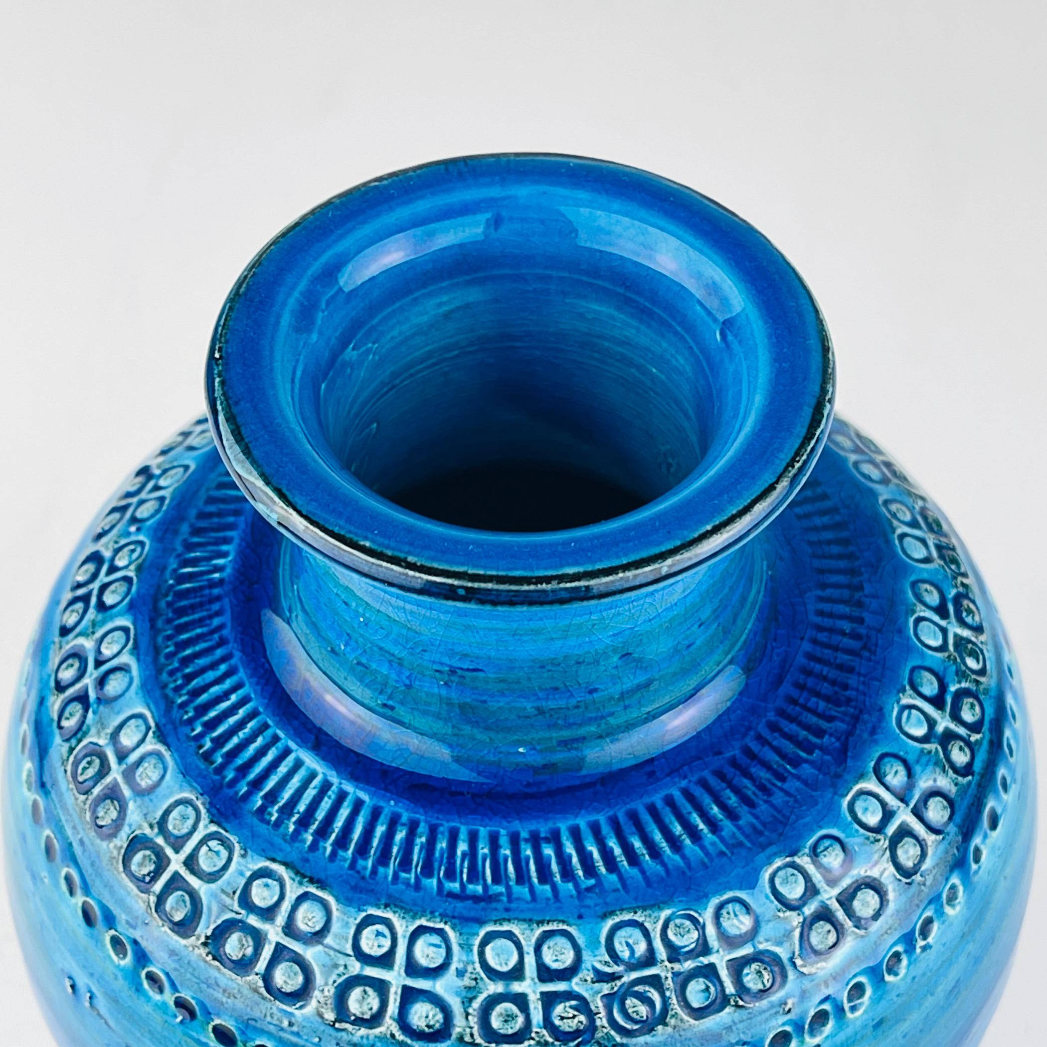 Céramique Vase Rimini Blue, design Aldo Londi, Bitossi Italie 1970 en vente