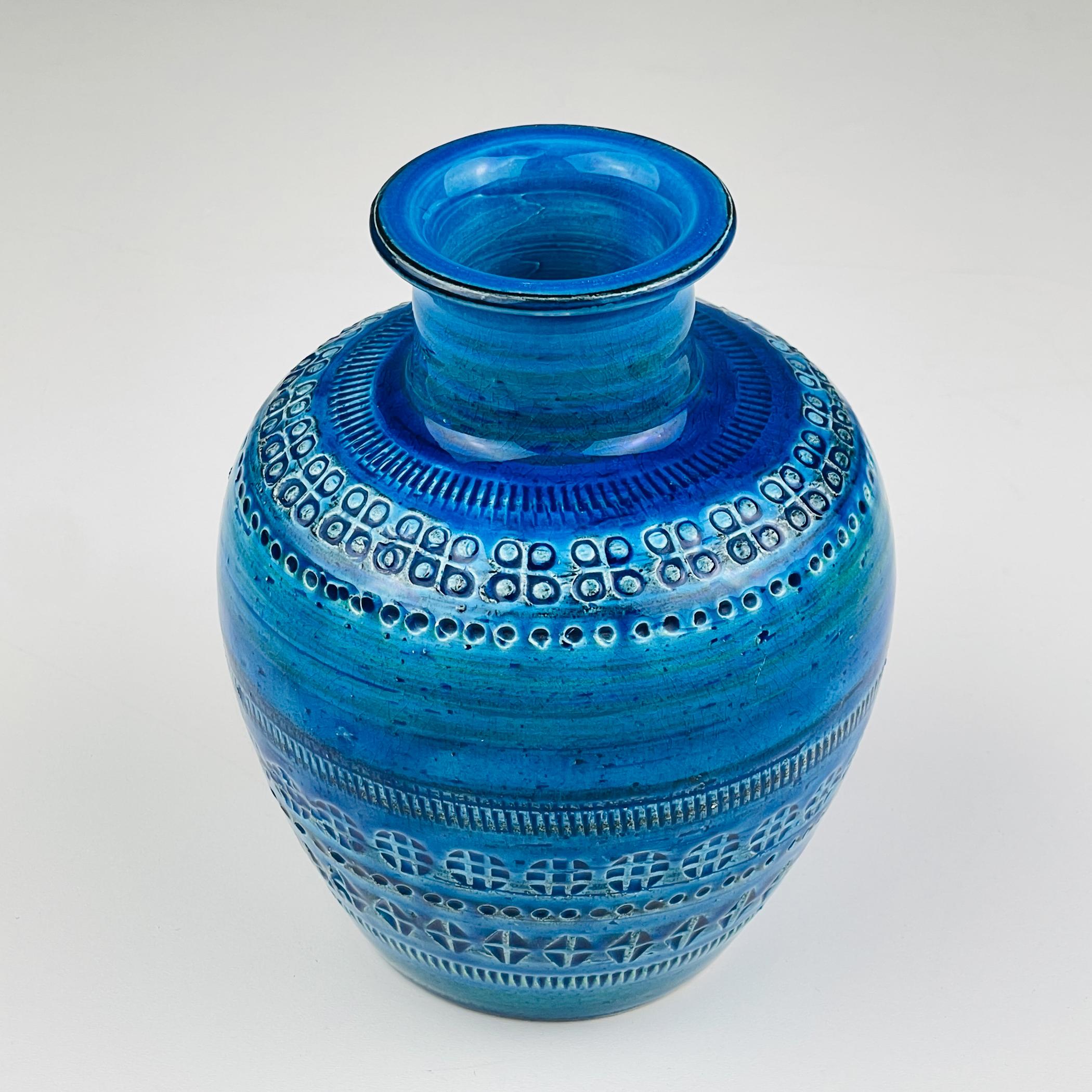 Vase Rimini Blue, design Aldo Londi, Bitossi Italie 1970 en vente 1