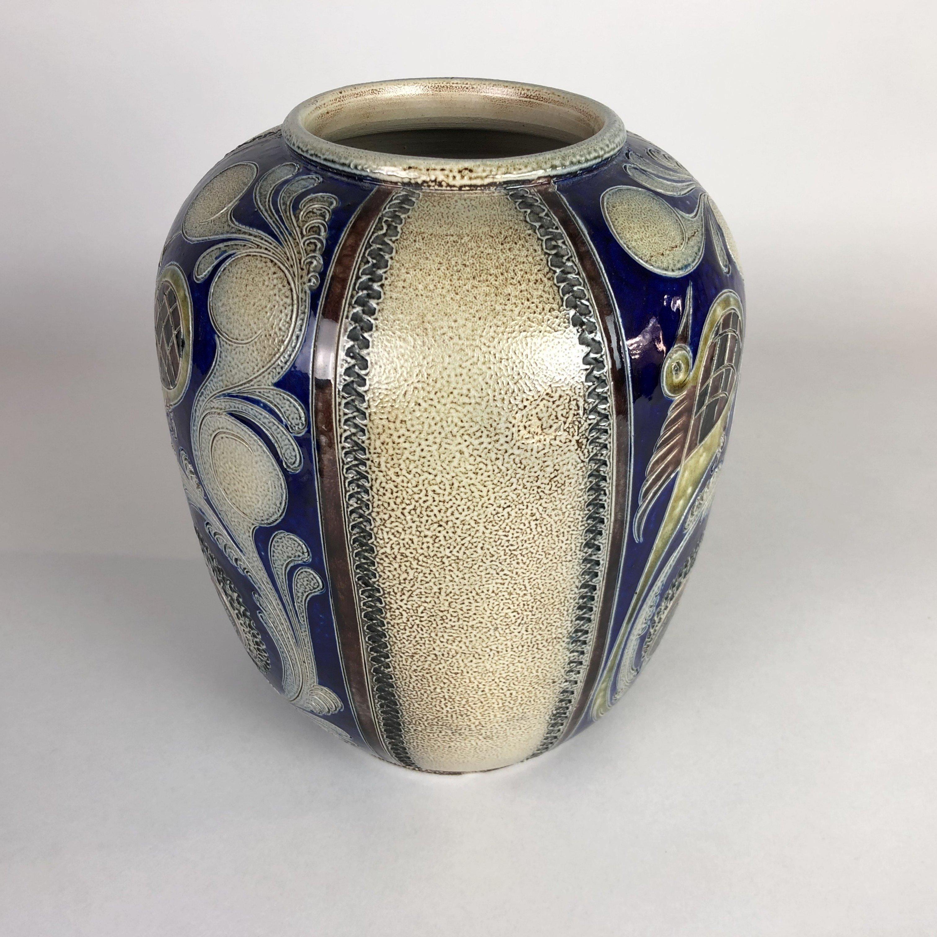 Mid-Century Modern Vintage Ceramic Vase with Peacock, 1970s For Sale