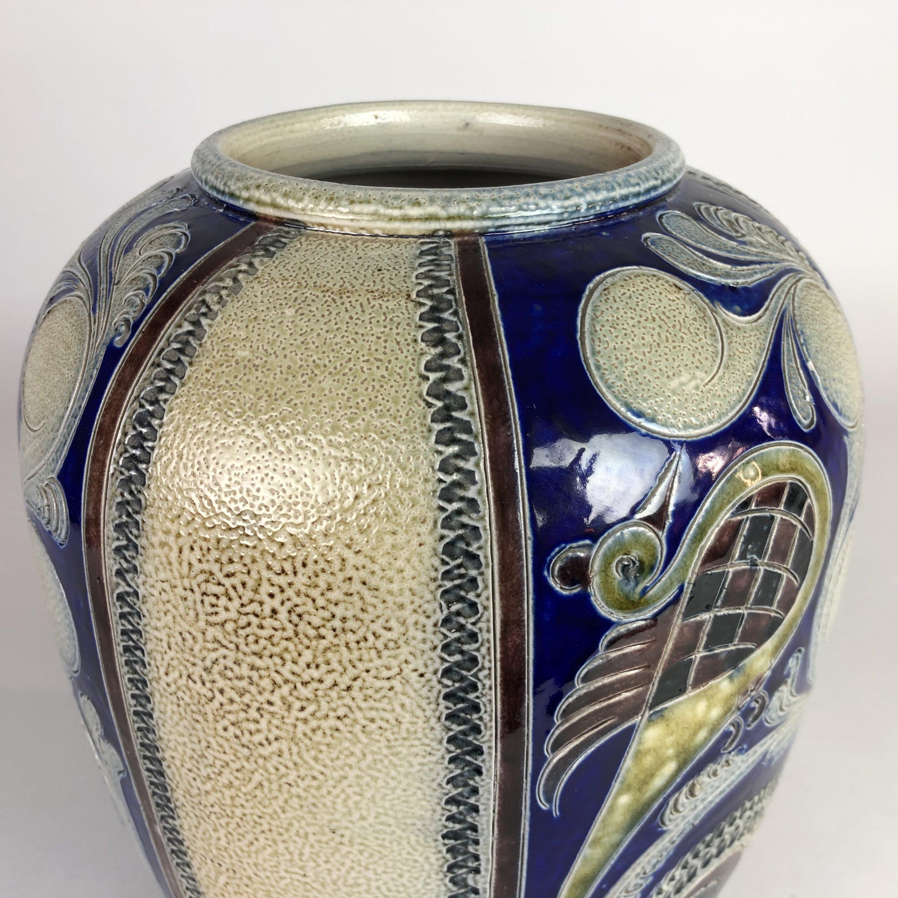 20th Century Vintage Ceramic Vase with Peacock, 1970s For Sale