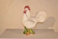 Vintage Ceramic Vietri Rooster and Hen Sculpture, Circa 1980's