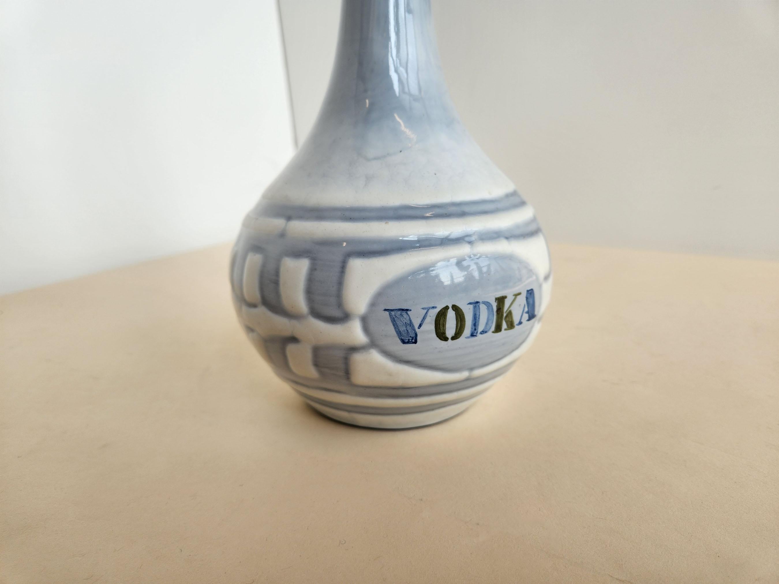 Roger Capron - Vintage Ceramic Vodka Decanter with Long Neck For Sale 1