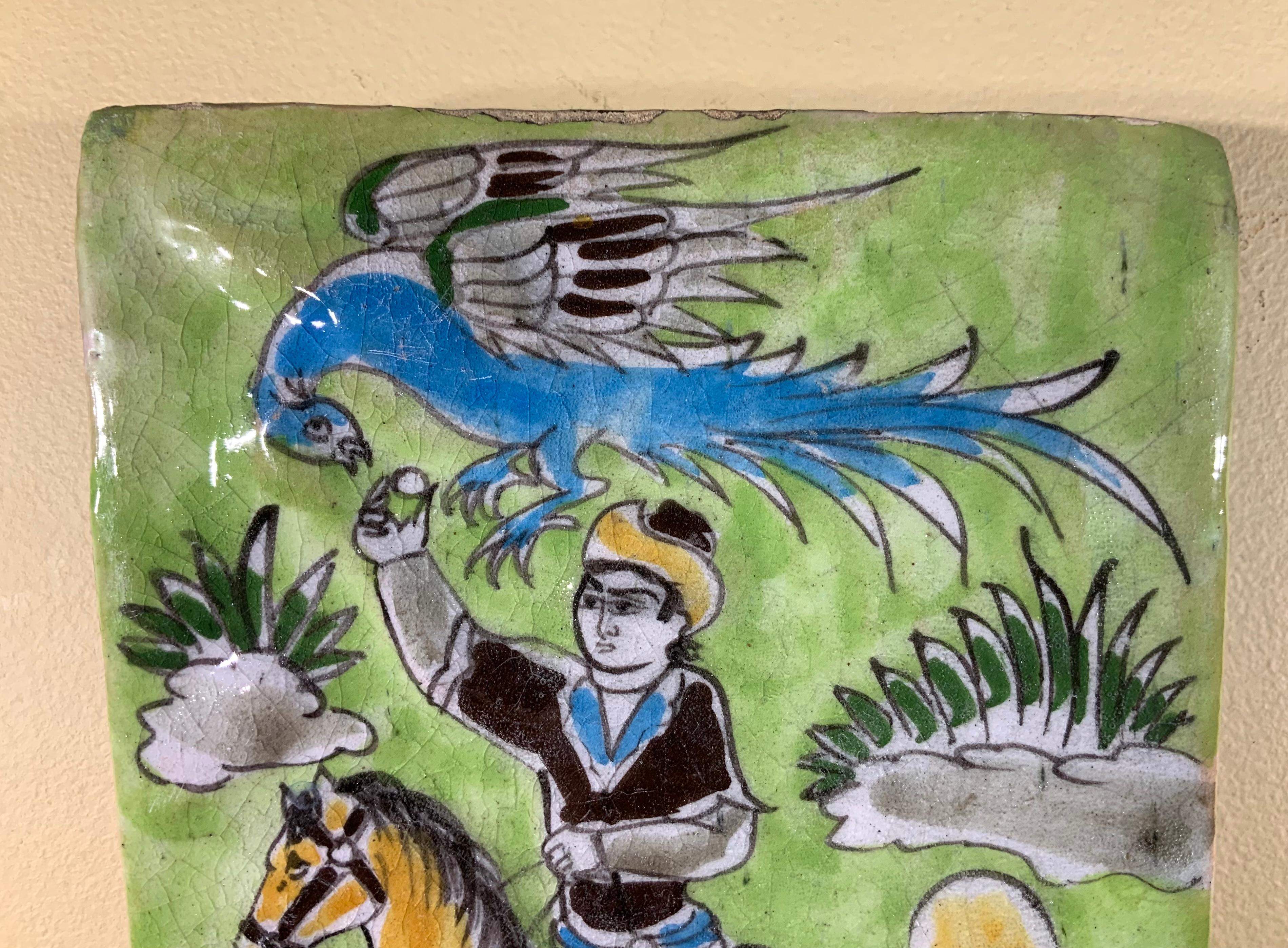 Vintage Ceramic Wall Hanging Tile In Good Condition In Delray Beach, FL