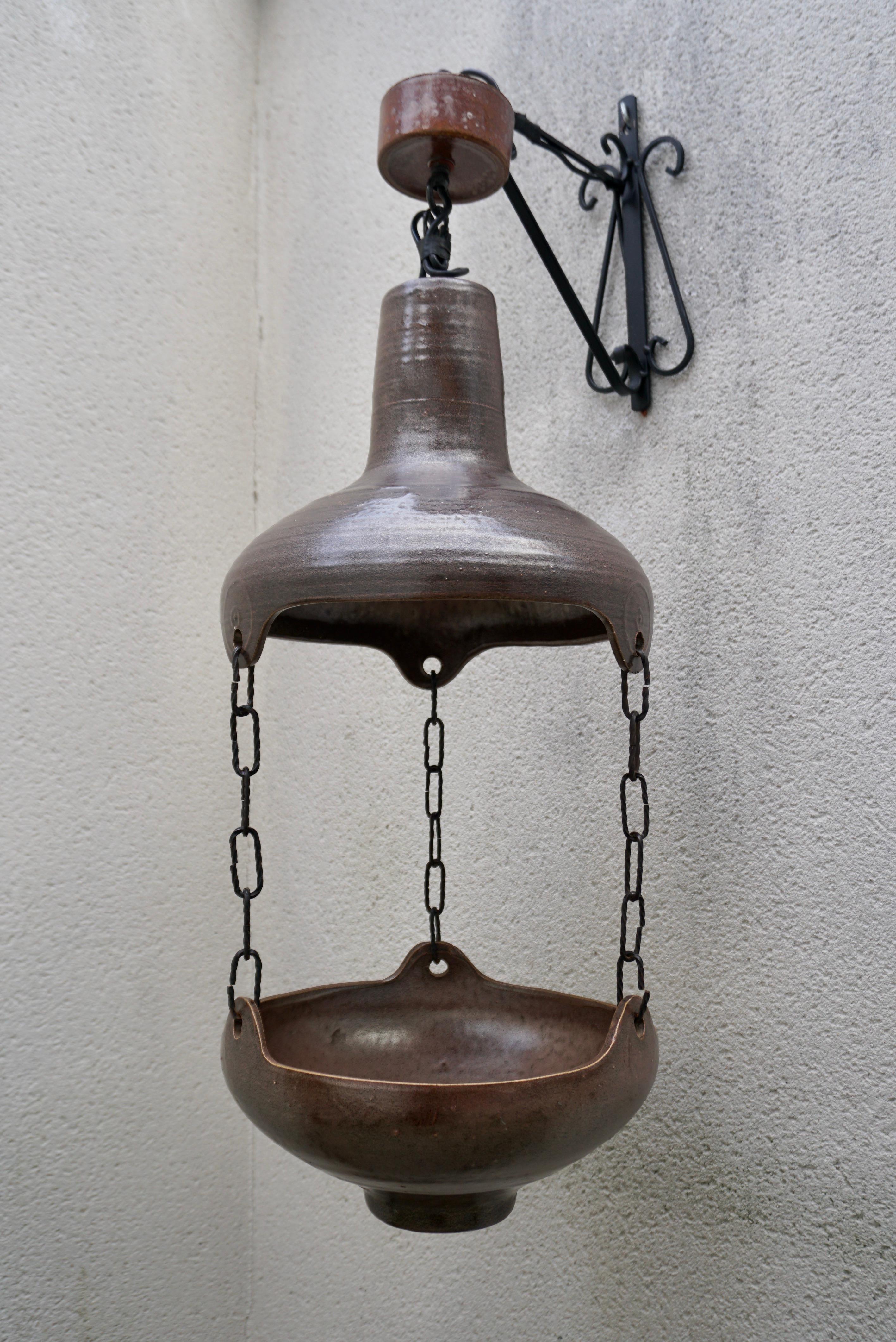 Vintage Ceramic Wall Light or Pendant Lamp for Plants In Good Condition For Sale In Antwerp, BE