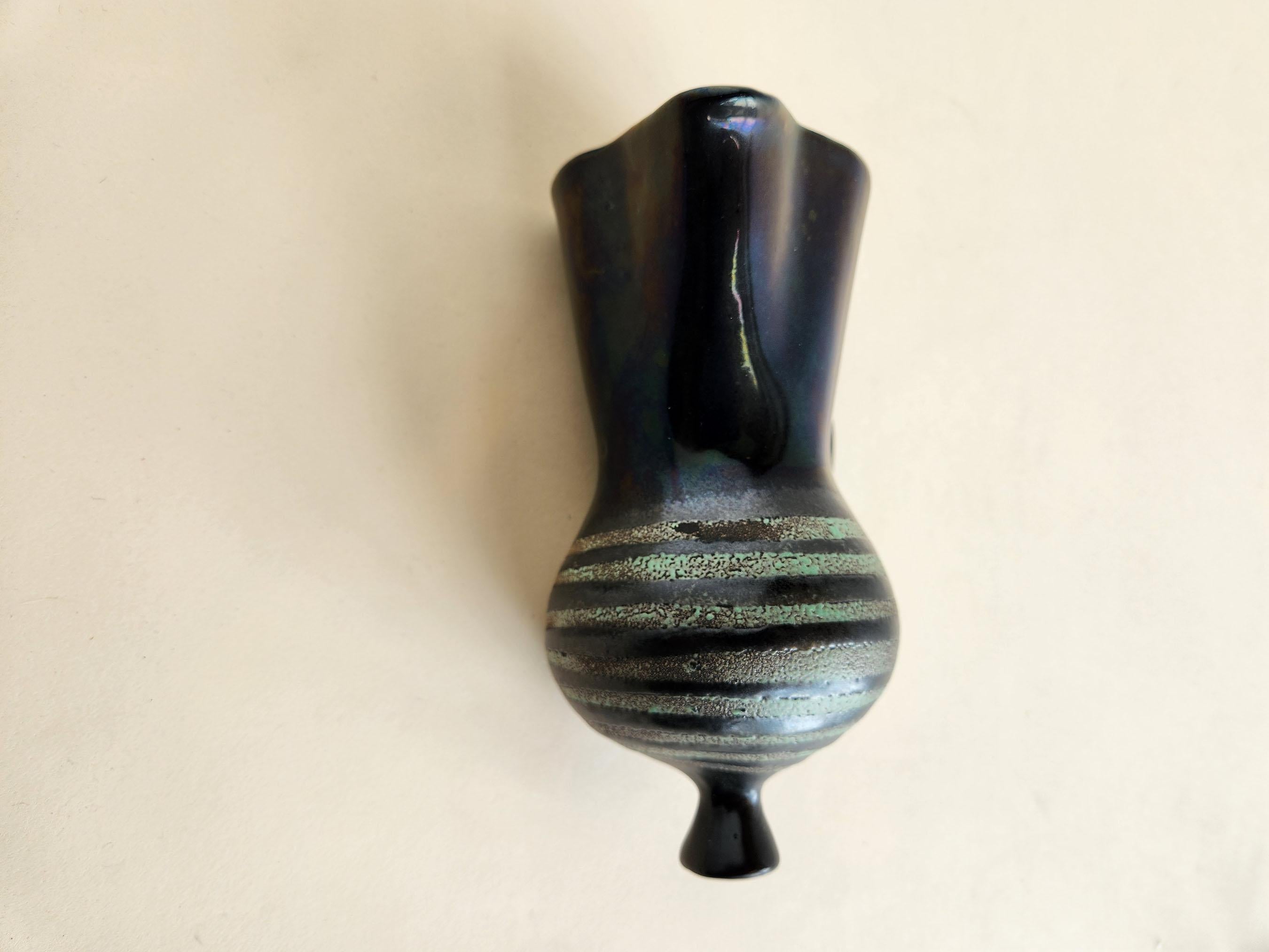 Mid-Century Modern Roger Capron - Vintage Ceramic Wall Mounted Vase  For Sale