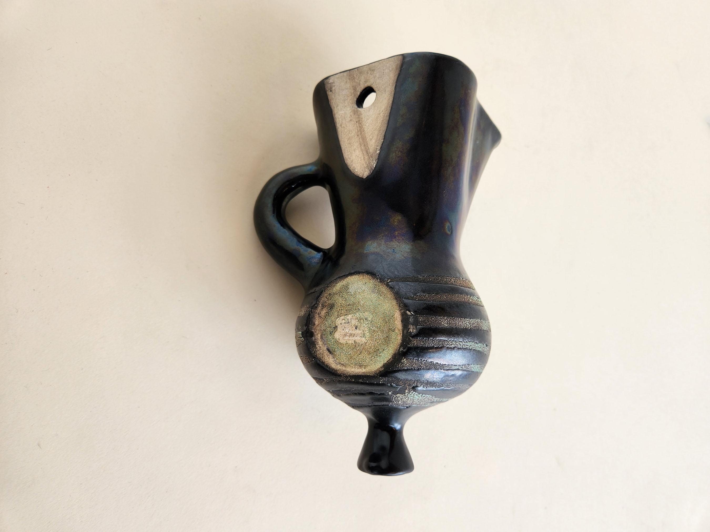 Roger Capron - Vintage Ceramic Wall Mounted Vase  For Sale 2