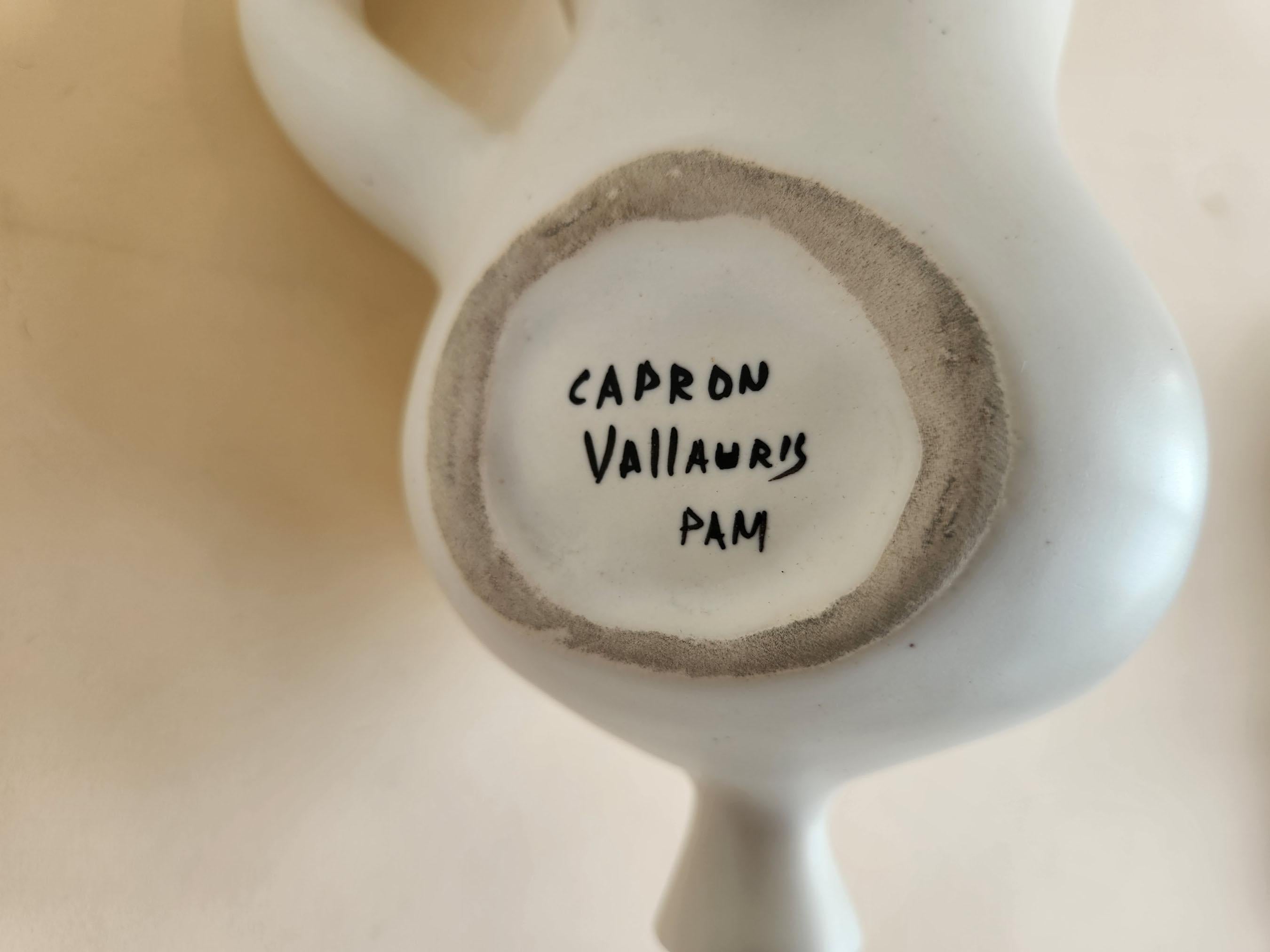 Roger Capron - Vintage Ceramic Wall Mounted Vase with Abstract Motive For Sale 2