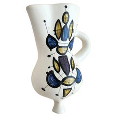 Roger Capron - Vase mural en céramique vintage avec motif abstrait