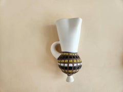 Roger Capron - Vintage Ceramic Wall Mounted Vase with Cobblestones