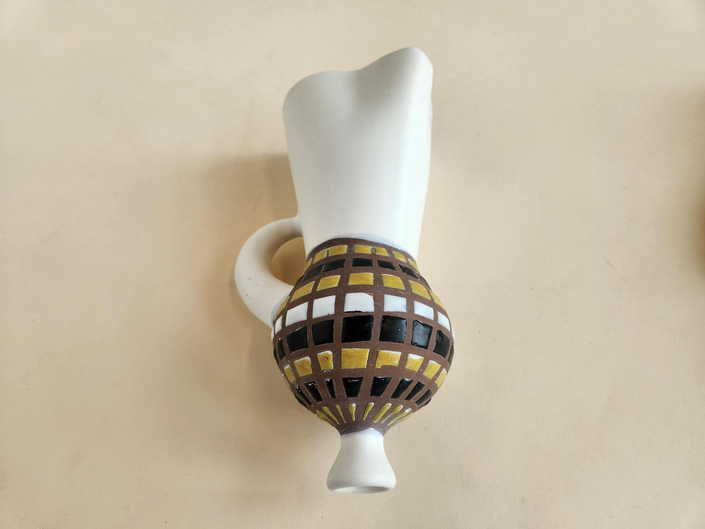 Mid-20th Century Roger Capron - Vintage Ceramic Wall Mounted Vase with Cobblestones For Sale