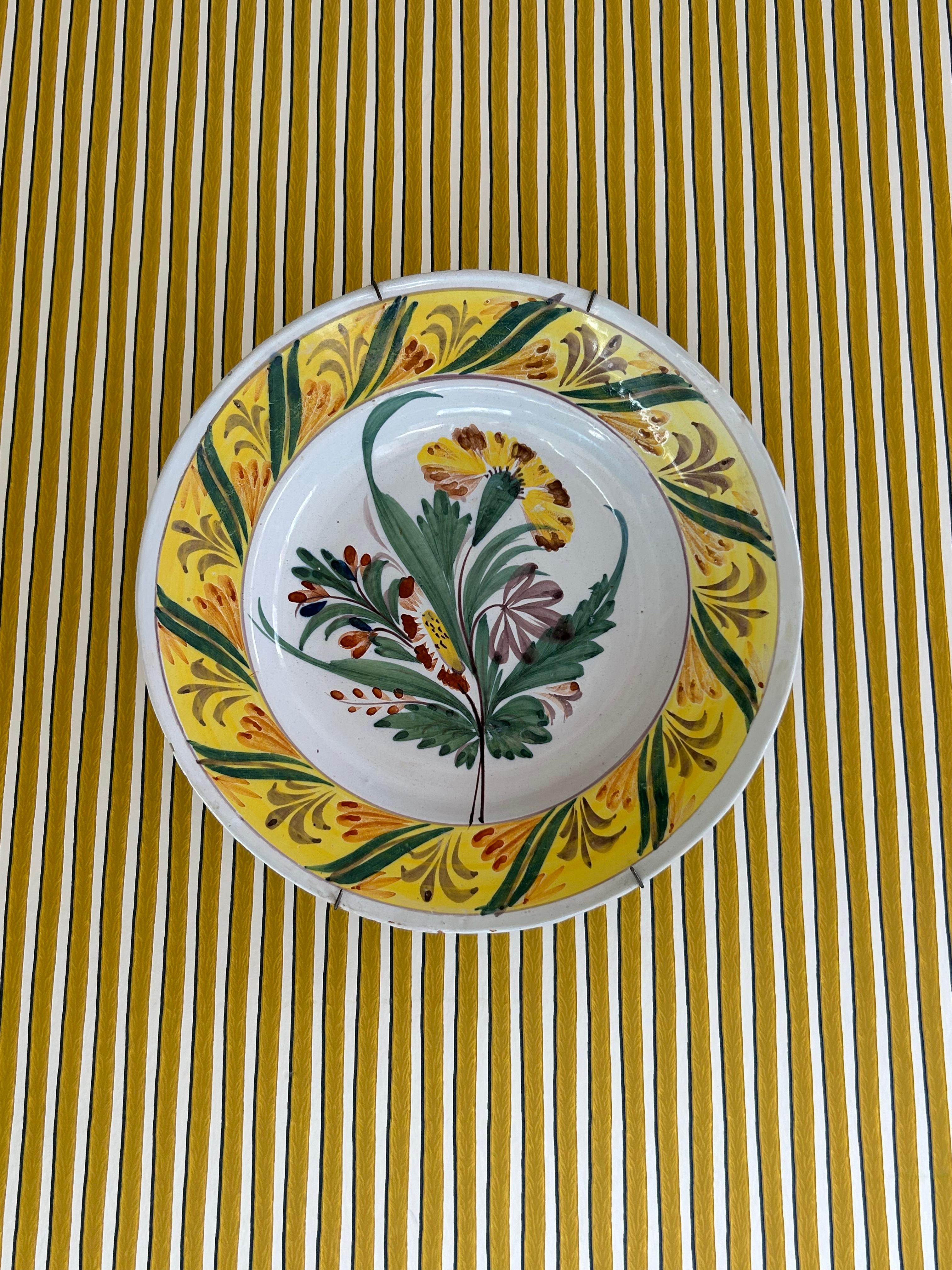 Glazed Vintage Ceramic Wall Platter from Kellinghusen, Germany, Early 20th Century For Sale