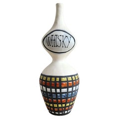 Roger Capron – Vintage-Whiskyflasche aus Keramik mit Blasensteinen aus Keramik