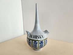 Roger Capron - Vintage Ceramic Whisky Decanter with Long Neck