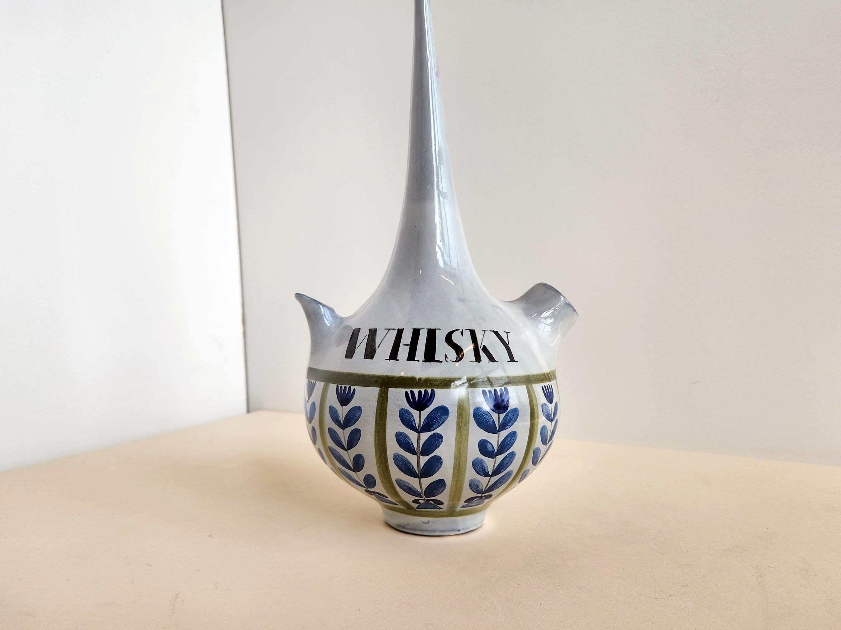 Mid-Century Modern Roger Capron - Carafe vintage en céramique avec col long en vente