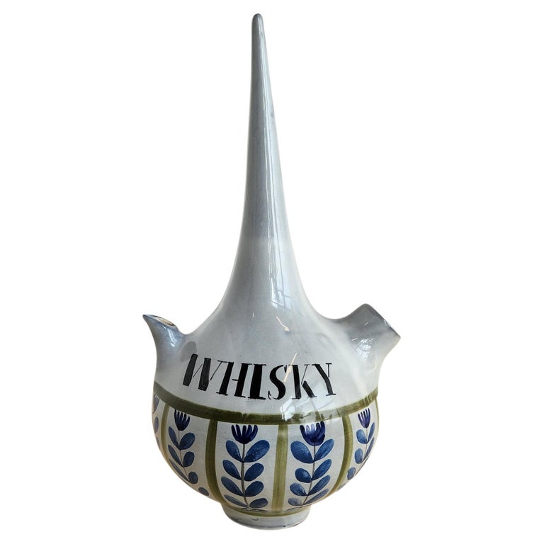 Vintage Ceramic Whisky Decanter with Long Neck by Roger Capron For Sale at  1stDibs