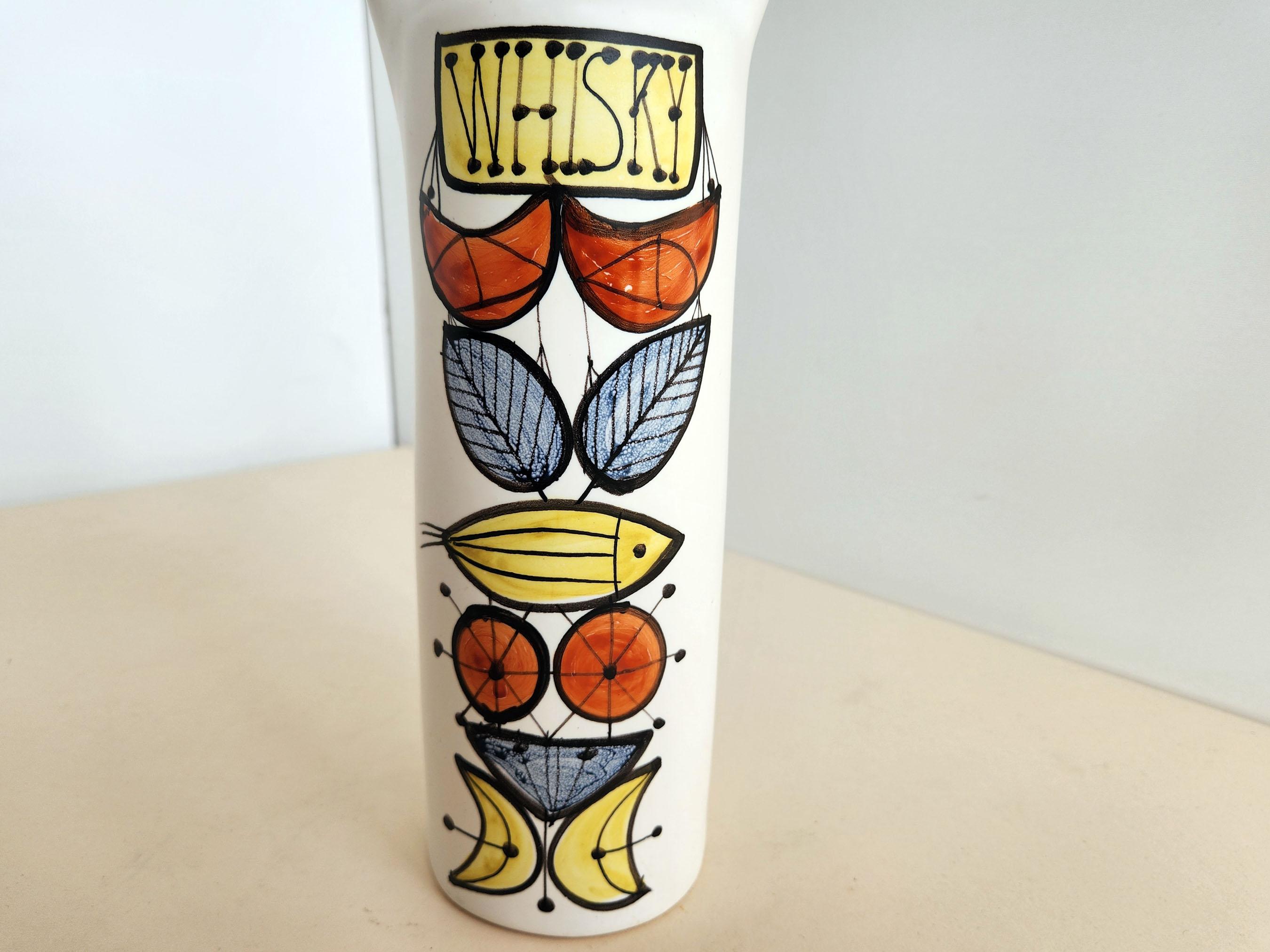 Roger Capron - Vintage Keramik-Whisky-Flask aus Keramik (Moderne der Mitte des Jahrhunderts) im Angebot