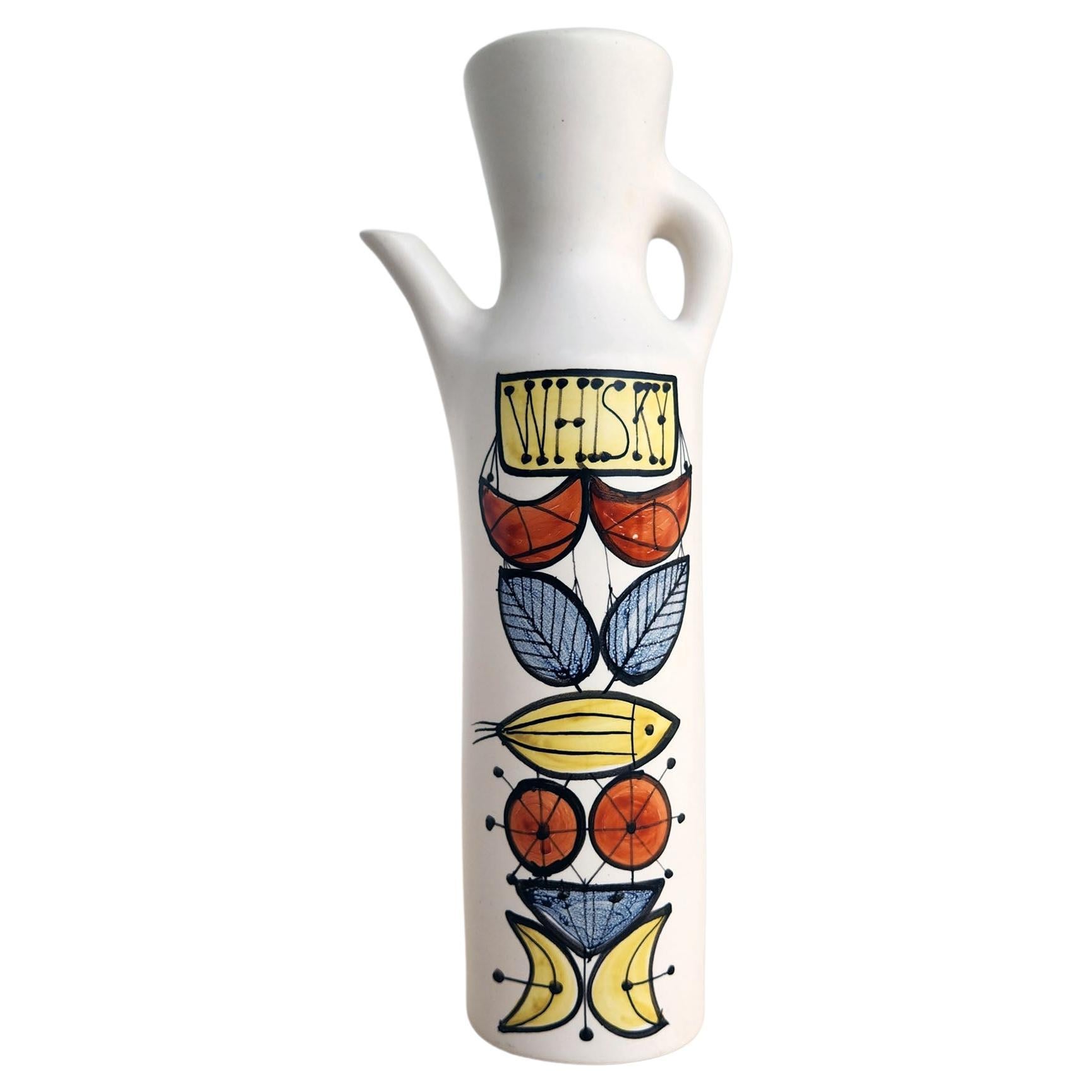Roger Capron - Vintage Keramik-Whisky-Flask aus Keramik im Angebot