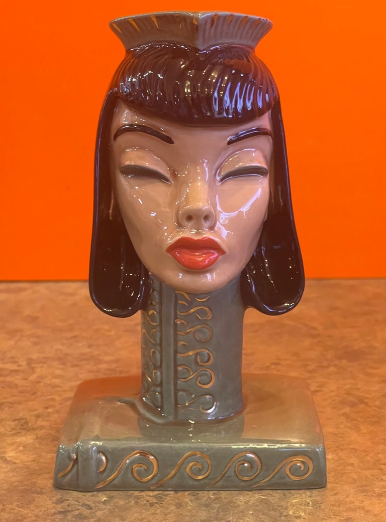 Vintage Ceramic Woman Bust / Vase by Dorothy Kindell For Sale 5