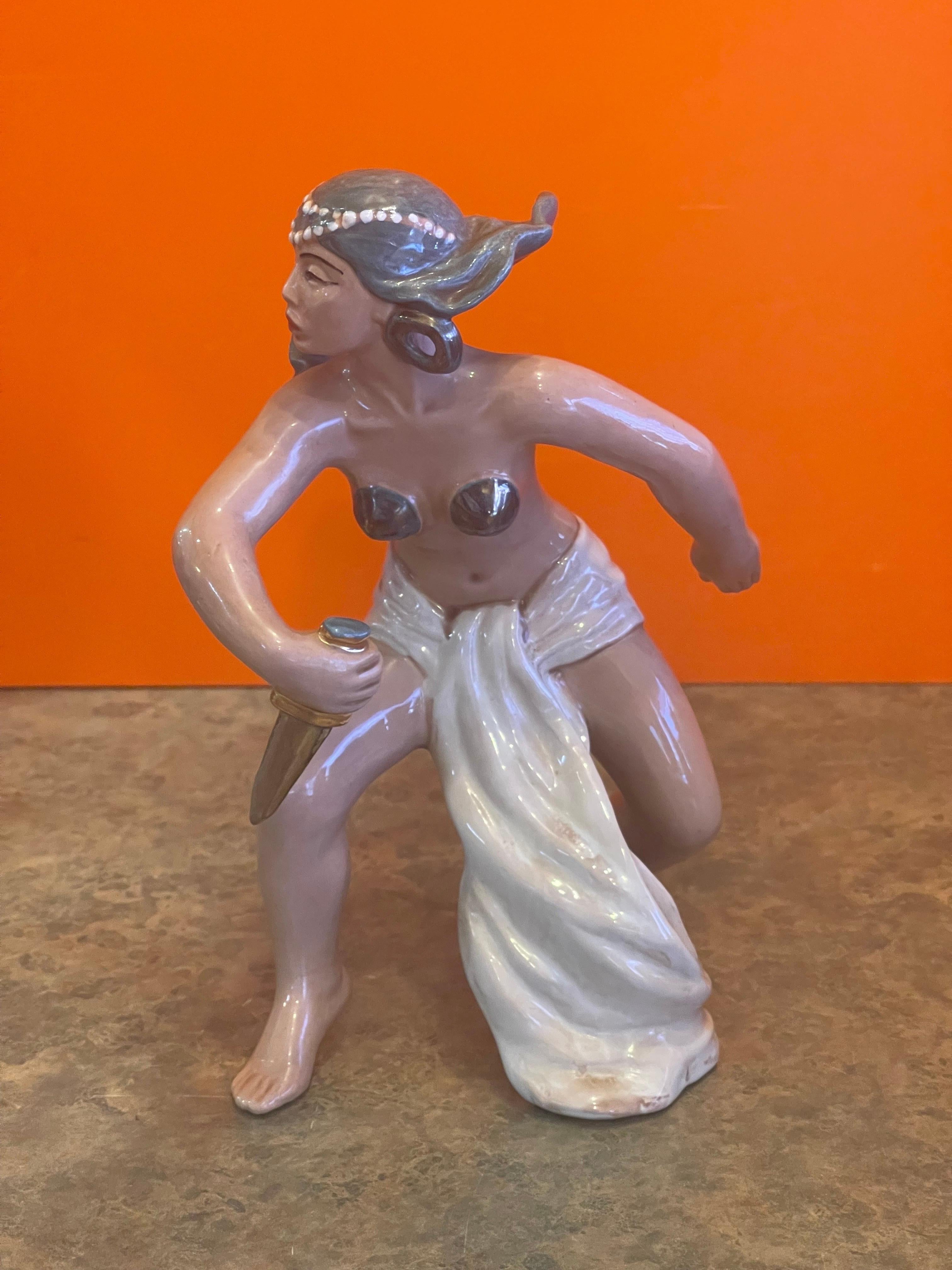 Vintage Ceramic Woman Warrior Sculpture by Dorothy Kindell For Sale 3