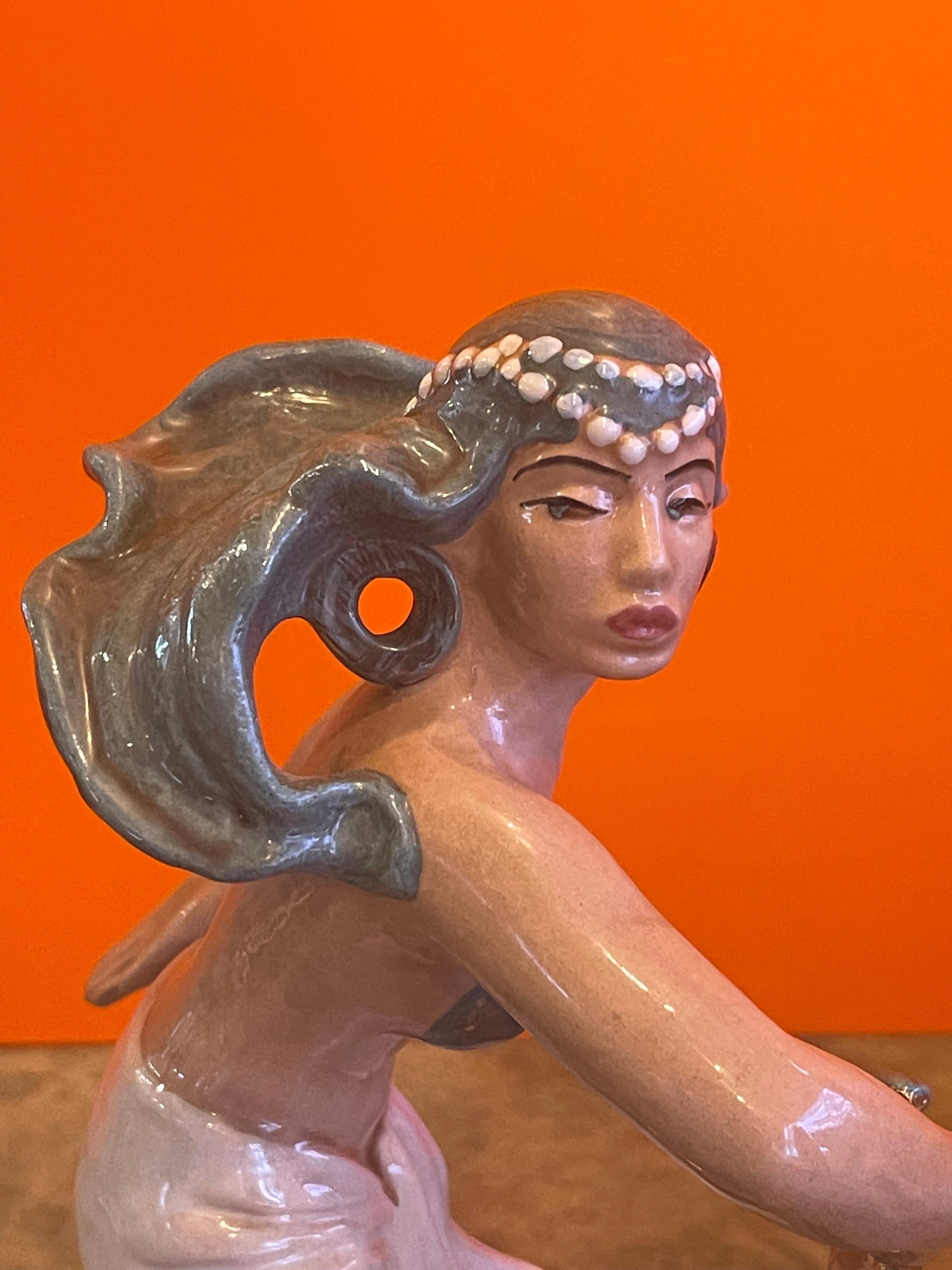 Vintage Ceramic Woman Warrior Sculpture by Dorothy Kindell For Sale 1